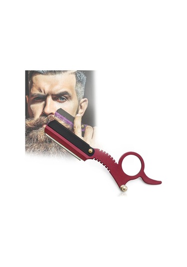 Sones Paslanmaz Çelik Vintage Tıraş Bıçağı Başparmak Tıraş Bıçağı Kırmızı
