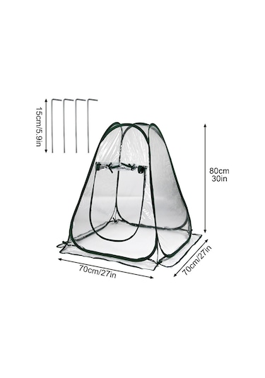 Yifomall "katlanabilir Şeffaf Bitki Koruma Kafesi - Mini Sera, 70x70x80cm, Hızlı Büyüme Ve Havalandırmalı"