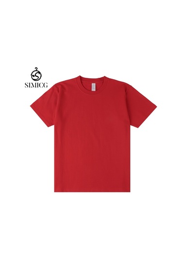 Yeni Japon Ağır Sıklet Düz Renkli Pamuklu Kısa Kollu Kırmızı Kırmızı