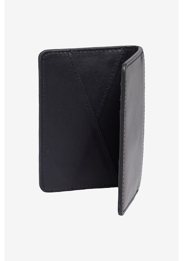 Erkek Sıyah Suni Deri Kartlık Siyah