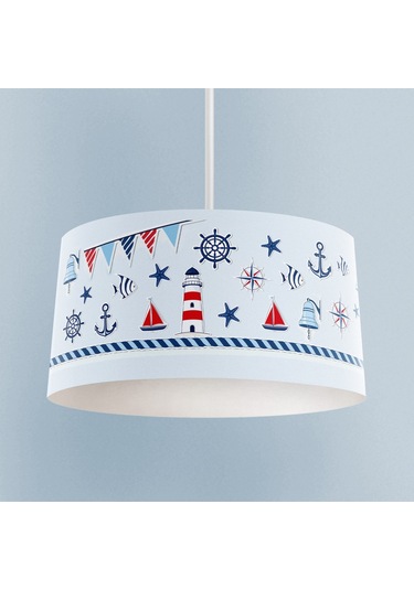 Mekta Home Bebek Ve Çocuk Odası Denizci Motif Desenli Avize Renkli