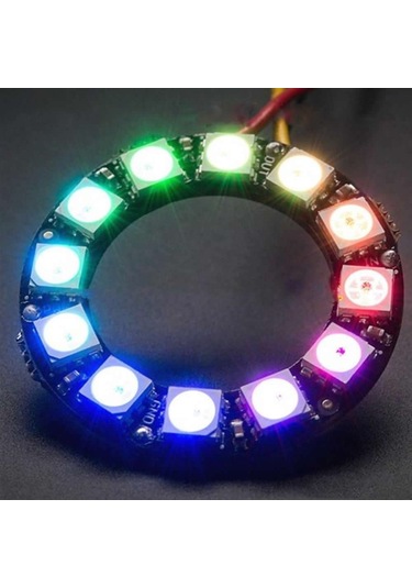 12 Bit Neopixel Halka Ring Ws2812b 5050 Rgb Led Modül 12 Li Dijital Adreslenebilir Lamba Programlana