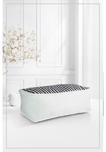 Vedsey Tekli 50x25x20 Cm Lacivert Çizgili Baskısız Hurç & Lacivert