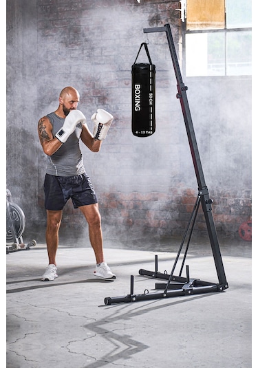 50 Cm Yırtılmaz Siyah Deluxe Boxing Boks Torbası Ve Tavan Kancası Siyah