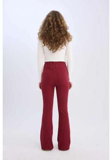 DeFacto Wide Leg Geniş Paça Esnek Belli Uzun Boy Pantolon E4387AX24WNBR248 Bordo