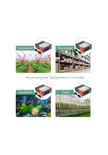 Jeehugo Stc-8080a+ 220v Soğutma-ısıtma Otomatik Zamanlı Defrostlu Akıllı Sıcaklık Kontrol Cihazı -40 C/+50 C