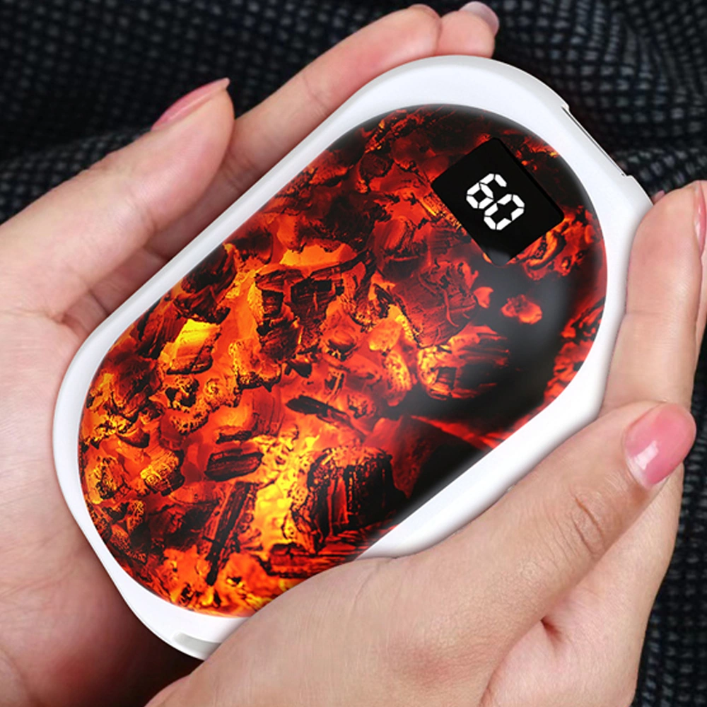 Qingmipy Usb Şarjlı 3 Seviye Isıtma Eli Isıtıcı 5000mah Power Bank Içinli Taşınabilir Mini Isıtıcı Kış Hediyesi Beyaz