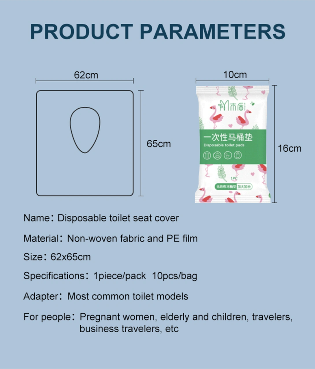 Hijyenik Kullan-at Klozet Kapağı Örtüsü 10 Lu Paket