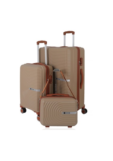 Mçs Polipropilen 3lü Valiz Seti Büyük & Kabin & Makyaj V374 S24sy1000081-set 10584 Şampanya/kahve Açık Bej - Kahverengi