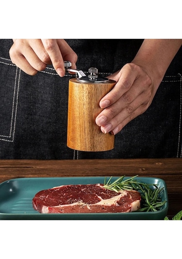 Ahşap El Değirmeni Öğütücü Ahşap Baharat Tuz Öğütücü Değirmen