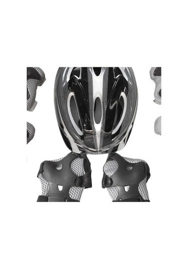 Trendooze Suntek Siyah Paten Parça Kask Dizlik Dirseklik Çocuklar Bileklik 7 + + + Lo Siyah