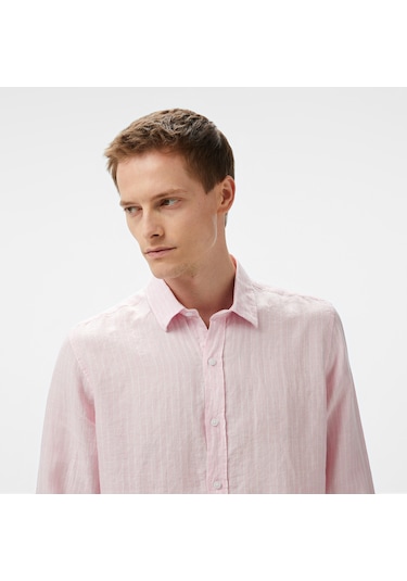 Nautica Erkek Pembe Classic Fit Çizgili Gömlek Çizgili W55434t Pembe