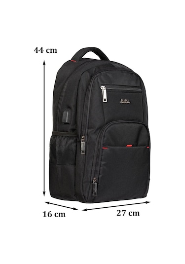 Dada Laptop Bölmeli 15.inç Su Geçirmez Kumaş Günlük Okul Sırt Çantası Siyah
