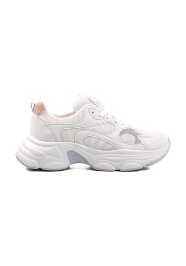 Aspor Beyaz Mavi Fileli Kadın Spor Ayakkabı Sneaker Çok Renkli