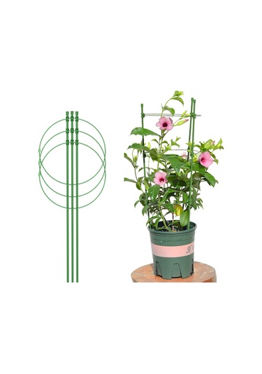 Aubyhe Bitki Tırmanma Destekleyici Demir Çerçeve - 45cm Yeşil Plastik Ve Fiberglas Dairesel Sütun, Domates-bakla İçin Dayanıklı, Kolay Kurulum