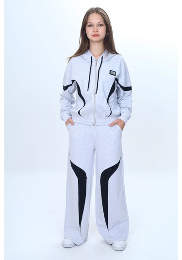 Kız Çocuk %100 Pamuk Garnili Kapüşonlu Fermuarlı Oversize Alt&üst Trend Eşofman Takımı-315-eşt-0003 Gri Kız Çocuk %100 Pamuk Garnili Kapüşonlu Fermuarlı Oversize Alt&üst Trend Eşofman Takımı-315-eşt-0003 Gri