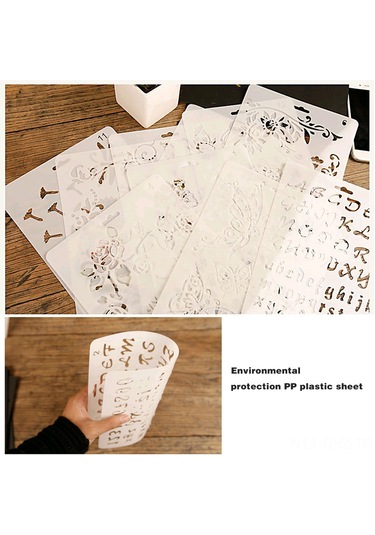 Aubyhe Ployester 14 Numara Çizim Åžablonu - Renkli Desenler İã İn El Åžekilli Åžablon, Albã¼m Ve El Defteri Yapä M Aracä