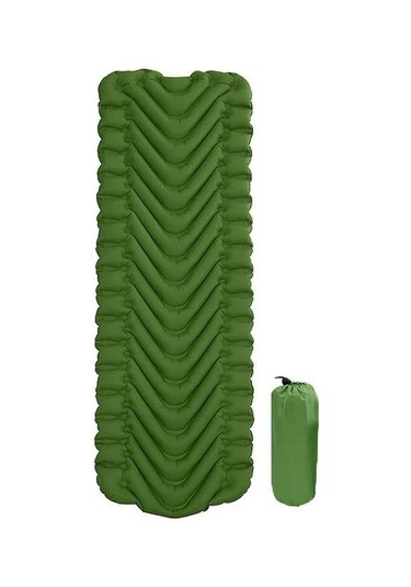 Wondernest Yf2531 Yeşil V-şekilli Uyku Pedi Tpu Taşınabilir Şişme Yatak Yastık, Ordu Naylon Mat Katlanır Kamp Geçirmez Açık Hava Altın