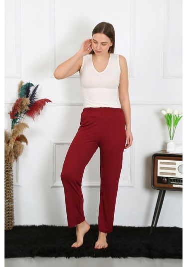 Akbeniz Kadın Pamuk Penye Tek Alt Pijama Bordo 27514-bordo Bordo