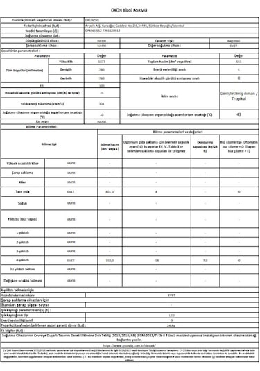 Grundıg GPKND 552 551 L Duo No-frost Alttan Donduruculu Buzdolabı Beyaz