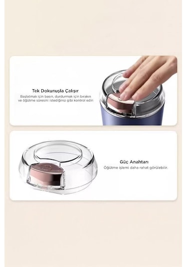 Torima Av-ym01 Lacivert Kahve Ve Baharat Öğütücü Paslanmaz Çelik Kahve Ve Baharat Değirmeni Lacivert