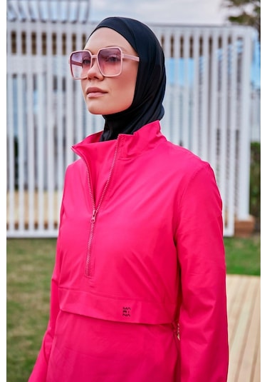Marina M2408 Tam Kapalı Mayo-fuşya Fuşya