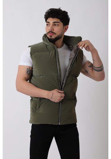 Dik Yaka Demir Fermuarlı Nova Yelek Vks 60325 Siyah