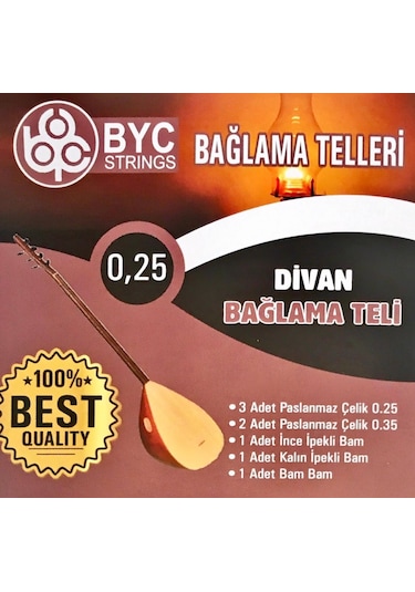 7nota BYC25 025 Divan Saz Teli Seti (bam bam teli vardır )