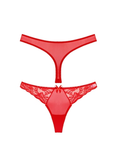 Kırmızı Renk Dantelli Kadın G String