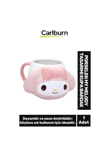 Özel Tasarım Dekoratif Şık Hediyelik Sevgili Arkadaş Porselen My Melody Tasarımı Kupa Bardak 9 13 Cm Çok Renkli