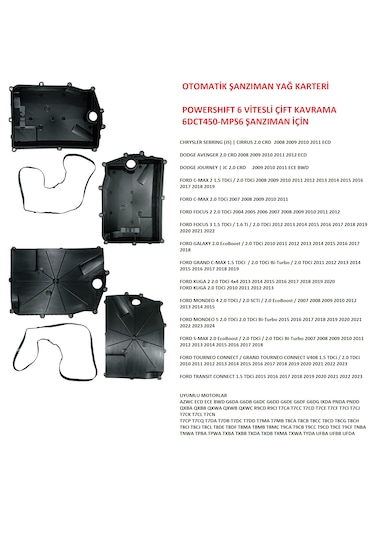 Chrysler Sebring Dodge Avenger Journey Otomatik Şanzıman Yağ Karteri