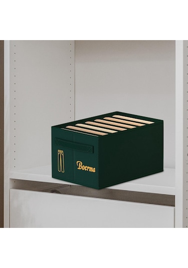 Magideal Suntek Ev Giysi Saklama Organizatör Kutusu Yeşil - 36 x 25 x 20 CM