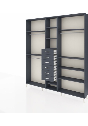 Arges Dolap 10 Raflı 6 Çekmeceli 3 Askılı 220x30x243 Antrasit-antrasit/antrasit Antrasıt/antrasıt Arges Dolap 10 Raflı 6 Çekmeceli 3 Askılı 220x30x243 Antrasit-antrasit/antrasit Antrasıt/antrasıt