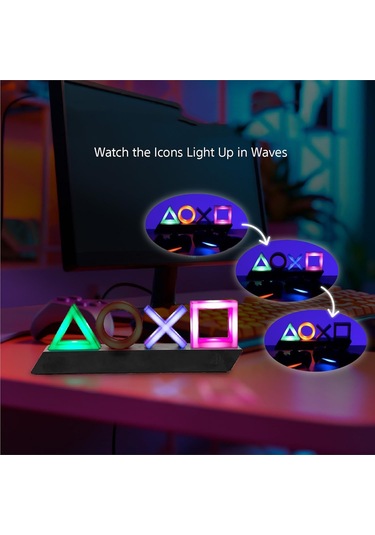 Mufunye Oyun Konsolu Simge Işıklı Dekoratif Lambader - Usb Şarjlı 3 Aydınlatma Modu Ve Müzik Etkileşimi İle Sohbet Konusu Oda Aydınlatıcısı Siyah, Logo Yok Siyah
