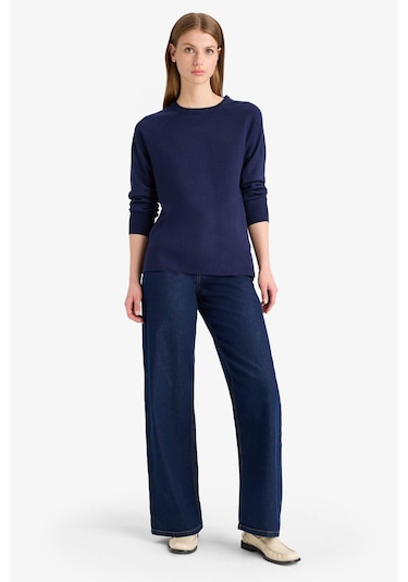 Defacto Relax Fit Bisiklet Yaka Kazak I6913az25wnnv131 Lacivert