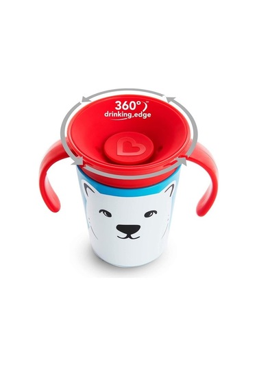 Munchkin Mucize 360 Alıştırma Bardağı Kutup Ayısı 6 Ay+ 177 ML Kırmızı