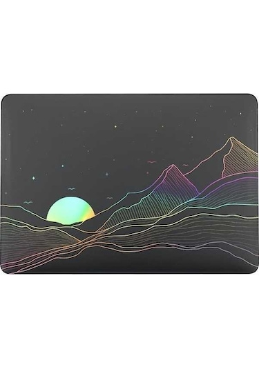 Ebitda Macbook Uyumlu Air 13 İnç 2022 Kılıf Soğuk Damgalama Sert Kabuk - Şeffaf Siyah Korumalı Dizüstü Çok Renkli