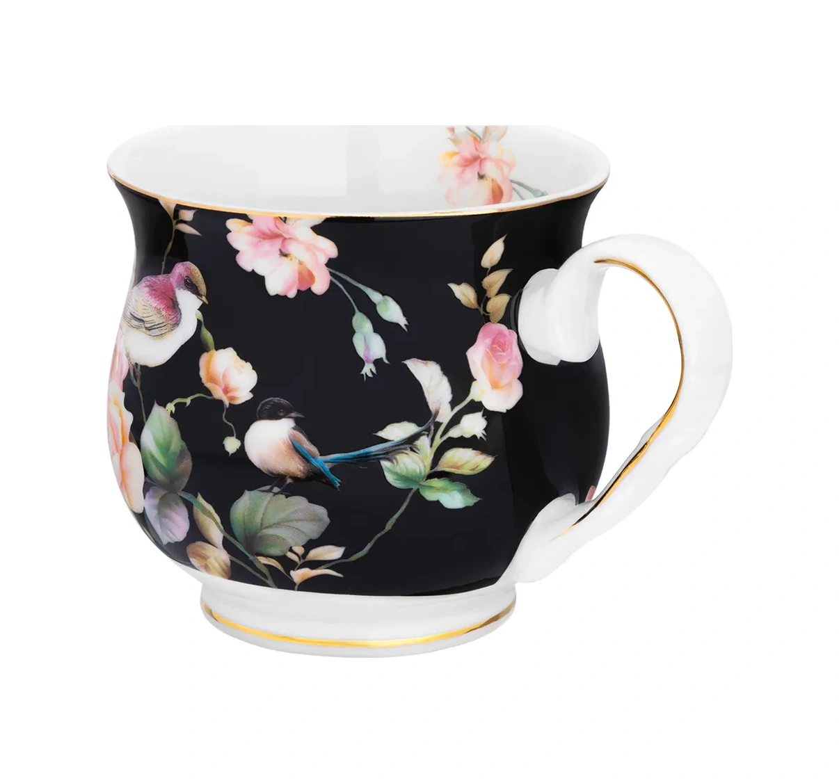 Elan Gallery "siyah İstihkamlı Şarkı Söyleyen Kuşlar" Kupa, 480 Ml 221503790 Siyah