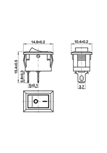 100 Adet Mr-125b Mini S Siyah Işıksız Anahtar On-off 2p