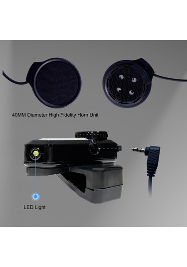 Siyah Bluetooth 5.0 Motosiklet Kaskı Kulaklığı, Eller Serbest Arama, Ipx6 Su Geçirmez, Dahili 1000mah Pil