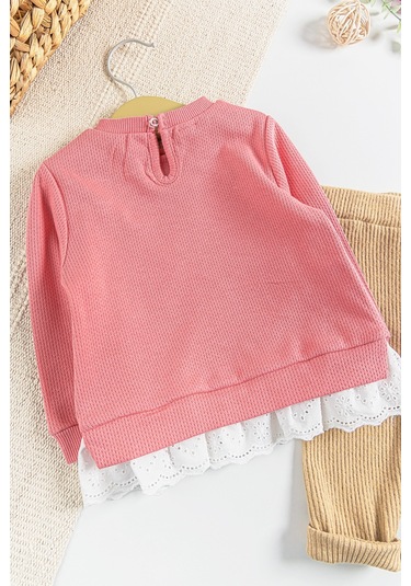 Güpür Detaylı 2'li Kız Bebek Takım 001