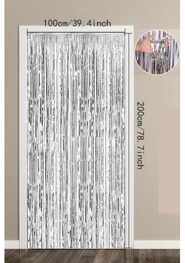 Beysüs Işıltılı Gümüş Kapı-duvar Püskülü Arka Fon Tüm Yaşlar