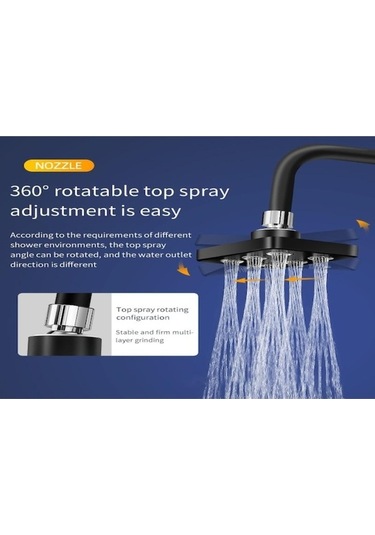 Fortunelane Kompakt Tasarım Yüksek Basınçlı Duş Başlığı - Hızlı Kurulma, Su Tasarrufu Ve Güneş Yağmuru Efektiyle Lux Duş Deneyimi Gümüş