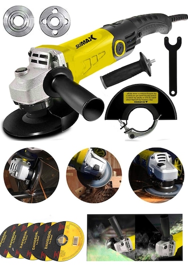 Stilmax STM35AG 3500 W Devir Ayarlı Spiral Taşlama Makinesi + Taşlama 125 MM 5 Adet