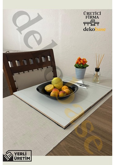 Açık Gri 4 Adet Çok Amaçlı Koltuk Kenar Sehpası, Supla, Yemek Servis Altlığı Açık Gri