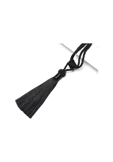 Siyah 1 Adet El Yapımı Yüksek Kaliteli Perde Tiebacks El Dokuma Holdbacks Ev Dekoratif Püsküller Tiebacks 12 Renk