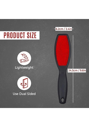 2'li Çift Taraflı Kadife Tüy Toplama Fırçası Seti Giysilerden Ve Döşemelerden Tüy, Toz, Kepek Ve Evcil Hayvan Tüyü Temizler Siyah