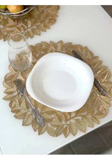 Heavenly Place Yuvarlak Servis Peçeteleri Masa Örtüsü Seti 4 Adet Peçete 224608550 Altın Rengi