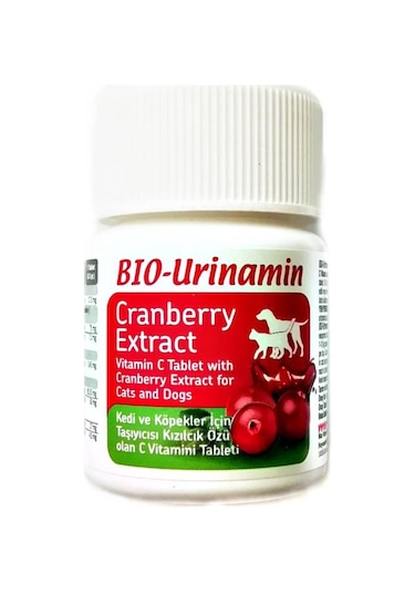 Bio Urinamin Kızılcık Özlü Kedi C Vitamini Tableti 40'lı