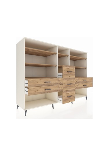 Kronos Dolap 8 Raflı 7 Çekmeceli 220x59x163 Aytaşı-çam Aytaşı-çam